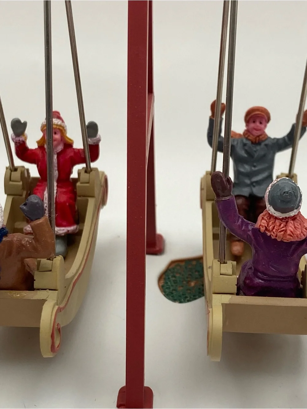 Lemax Village Park Swing Boats Holiday Village Accent - For Parts, Not Working